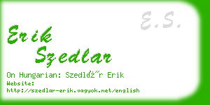 erik szedlar business card